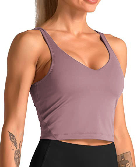 Ladies Multi-color Removable Chest Pad Breathable Shockproof Sports Workout Beauty Back Seamless Underwear