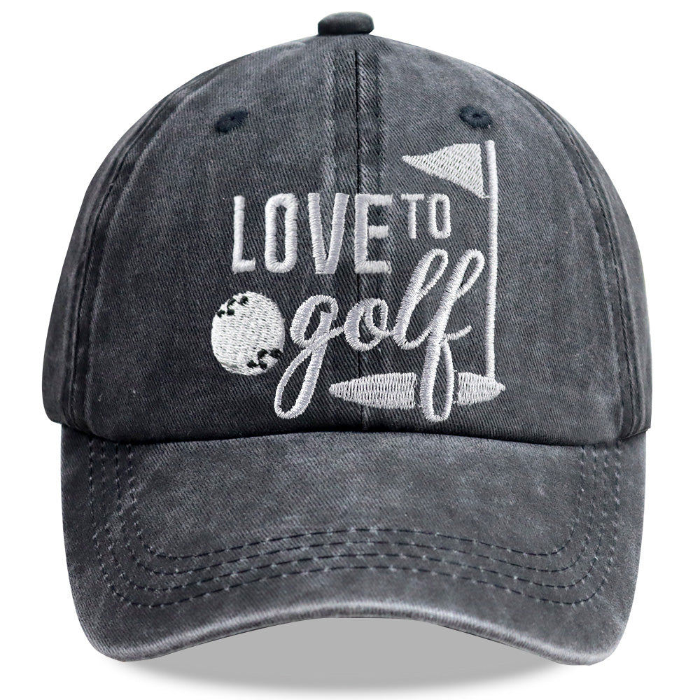 2pcs Golf Hats For Men Women, Golf Gifts For Mom Dad, Adjustable Embroidered Wash Cotton Baseball Cap