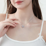 Angel Wings Heart-shaped Collarbone Necklace Angel Wings Oil Dripping Lady