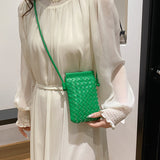 Advanced Sense Vintage Weave Cell Phone Crossbody Bag