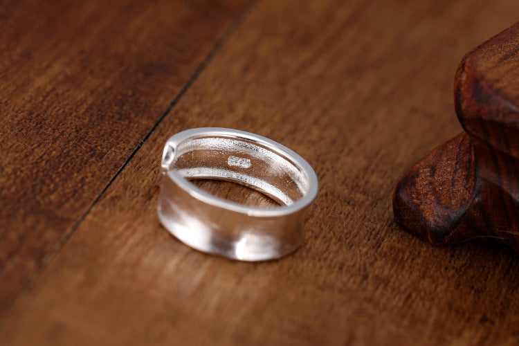 Open Ring Korean Frosted Sterling Silver Ring Sterling Silver Ornament