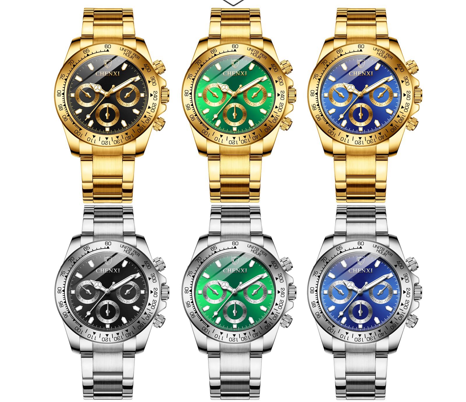 FANMIS Classics Business Analog Watch Big Face Quartz Luminous Waterproof Analog Quartz Stainless Steel Watch Elegant Gift Watch for Men