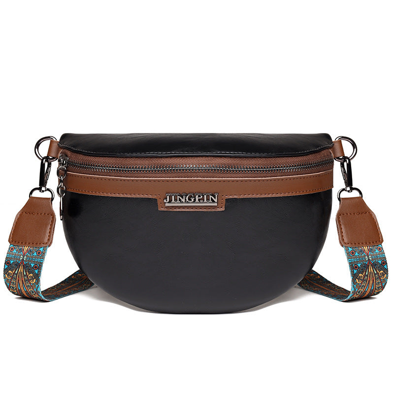Women's Chest Texture Semi-circular Saddle Bag