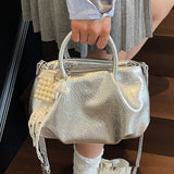 Portable Solid Color Cloud Fashion Shoulder Small Bag