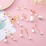 Vintage geometric metal pearl asymmetric earrings design personalized earrings