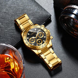 FANMIS Classics Business Analog Watch Big Face Quartz Luminous Waterproof Analog Quartz Stainless Steel Watch Elegant Gift Watch for Men