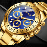 FANMIS Classics Business Analog Watch Big Face Quartz Luminous Waterproof Analog Quartz Stainless Steel Watch Elegant Gift Watch for Men