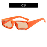 Double Circle Narrow Frame Square Sun Glasses