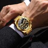 FANMIS Classics Business Analog Watch Big Face Quartz Luminous Waterproof Analog Quartz Stainless Steel Watch Elegant Gift Watch for Men