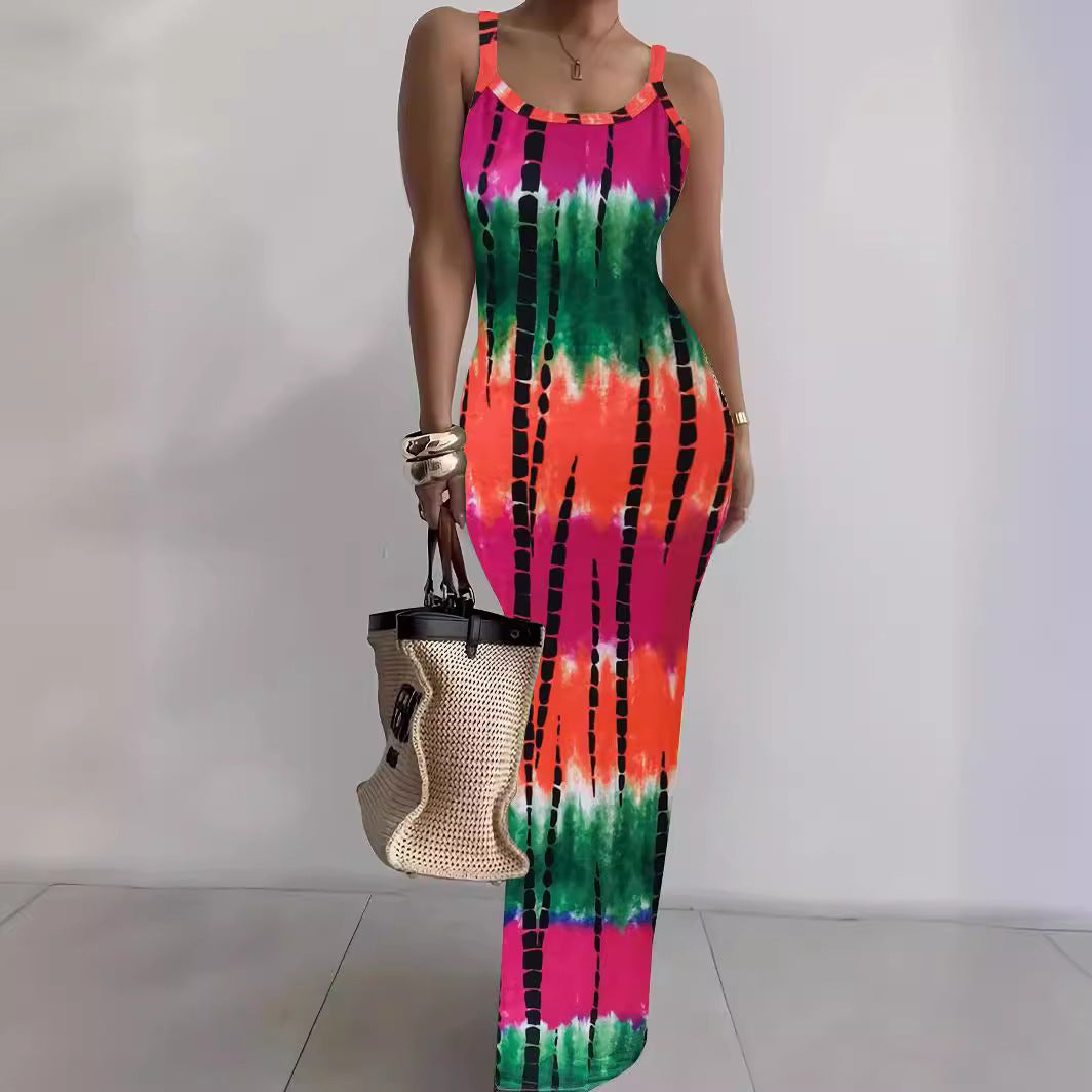 Summer New Suspender Slim Fit Slimming Long Dress