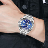 FANMIS Classics Business Analog Watch Big Face Quartz Luminous Waterproof Analog Quartz Stainless Steel Watch Elegant Gift Watch for Men