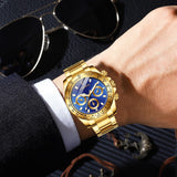 FANMIS Classics Business Analog Watch Big Face Quartz Luminous Waterproof Analog Quartz Stainless Steel Watch Elegant Gift Watch for Men