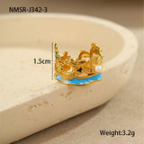 European And American Ocean Style Starfish Coconut Mermaid Stainless Steel Bracelet Non-fading Open Ring