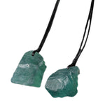 Natural Green Fluorite Pendant Rough Stone Irregular Crystal Necklace