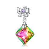 Rose Light Crystal Silver S925 Bow Pendant Necklace Bracelet Accessories For Women