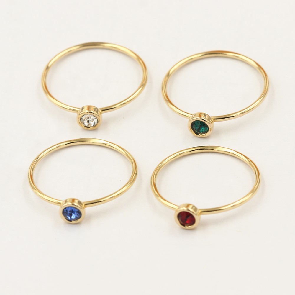 14K Gilded GF Zircon Rings Knuckle DIY Ornament Accessories Light Body Ring