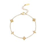 Ins Titanium Steel Bracelet 18K Gold Plating Zircon Star Pendant Exquisite