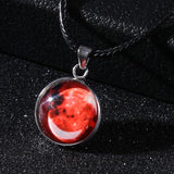 Time Stone Christmas Moon Night Sky Luminous Alloy Pendant Necklace
