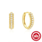925 Sterling Silver Twisted Element Ear Ring High Sense Rhinestone Earrings