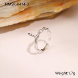 European And American Design Geometric Hammer Pattern Niche Temperament Open Ring