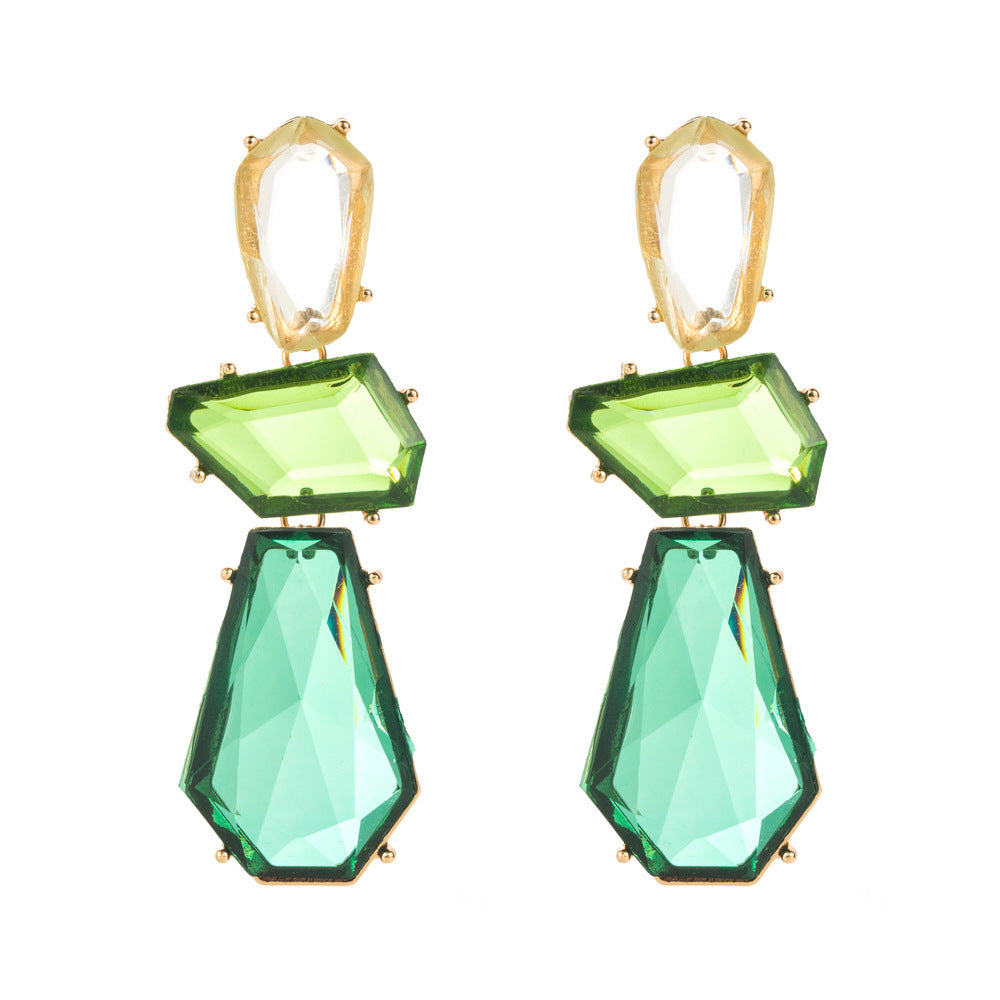 European And American Irregular Geometric Polygon Earrings