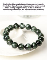 Natural Green Dragon Crystal Round Beads Bracelet