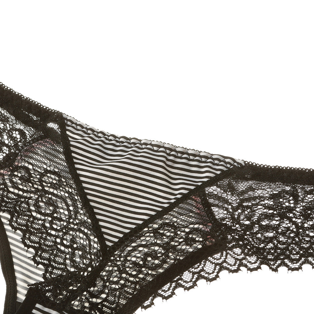 Simple Lace Bow Ladies Bra Set