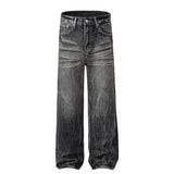 Water Ripple Straight Jeans For Men