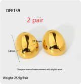 Earrings Stainless Steel Plated 18K Exaggerated Glazed Surface Ear Stud