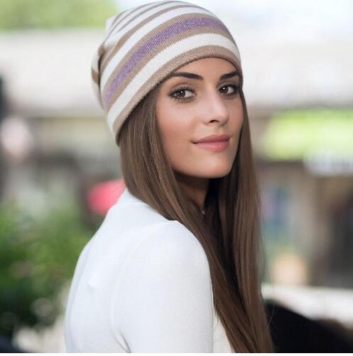 Women's New Striped Woolen Hat Knitted Hat
