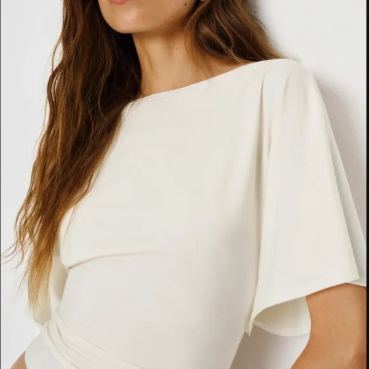 Design Sense Round Neck Pullover Short Sleeve T-shirt Women's Simple All-match Solid Color