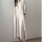 Spring And Autumn Dress Women's Casual Stand Collar Three-quarter Sleeve Lantern Sleeve Dress