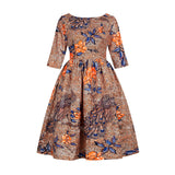 Sexy African Lady Print Dress with U-Back