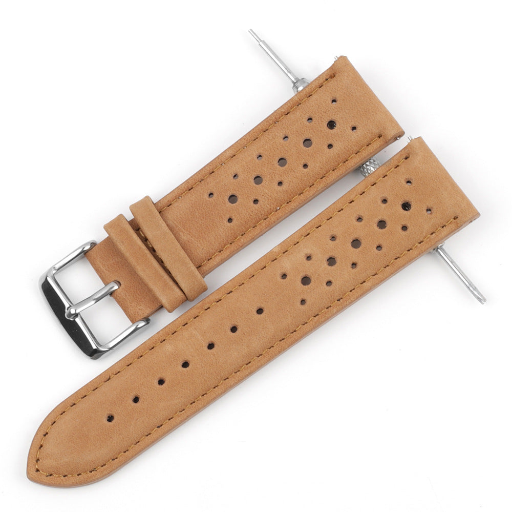Simple All-match Porous Breathable Leather Watch Strap Accessories