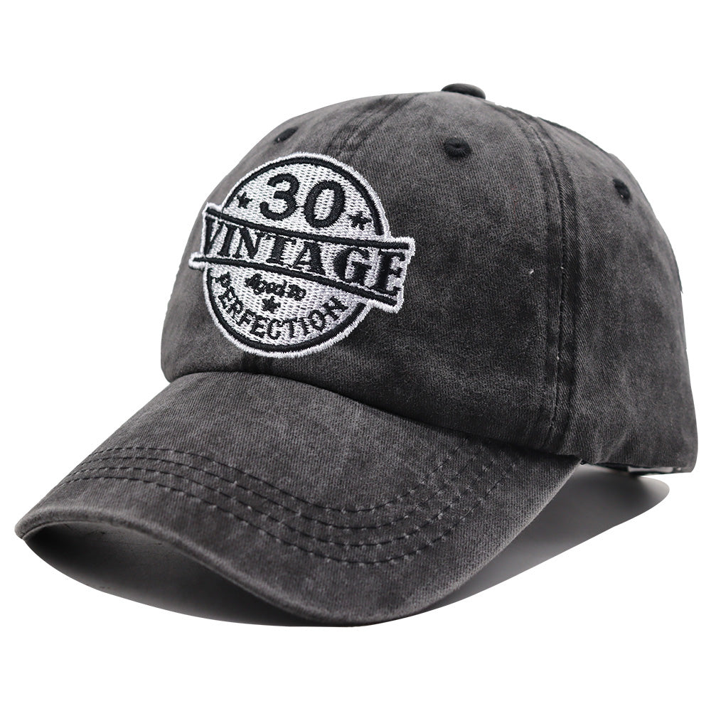 2pcs Vintage 30 Aged To Perfection Hat For Men Women, Adjustable Embroidered Wash Cotton Baseball Cap