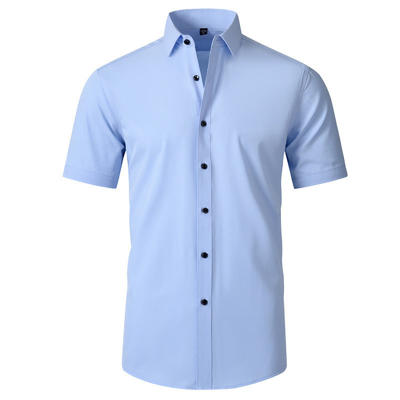 Korean Slim-fit Solid Color Shirt Men's Shirt