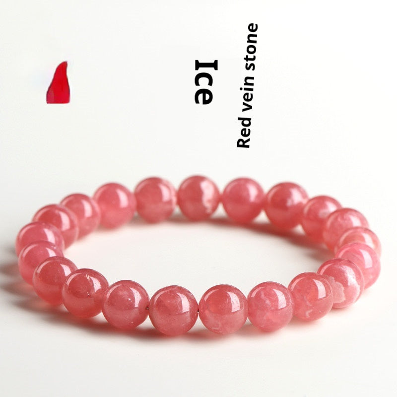 Women's Versatile Natural Red Patterned Stone Fashionable Bracelet