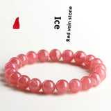 Women's Versatile Natural Red Patterned Stone Fashionable Bracelet