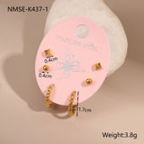 Three-to-one Card Titanium Steel Ear Studs