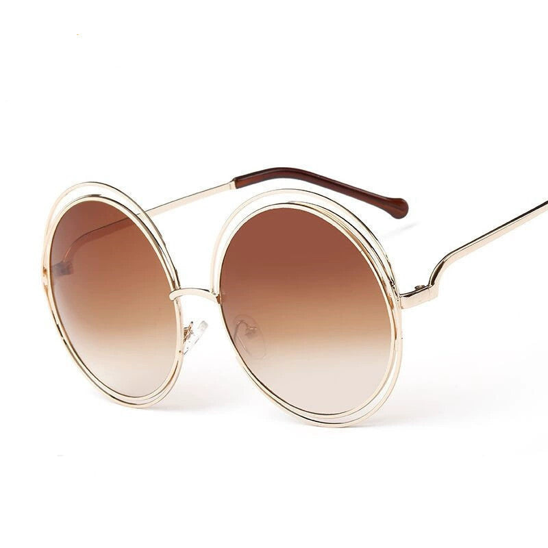 Large Frame Round Frame Women's Sun Glasses True Film Ink Mirror Flat Light Mirror