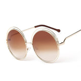 Large Frame Round Frame Women's Sun Glasses True Film Ink Mirror Flat Light Mirror