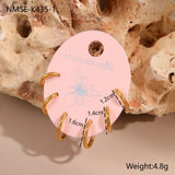 Three-to-one Card Titanium Steel Ear Studs