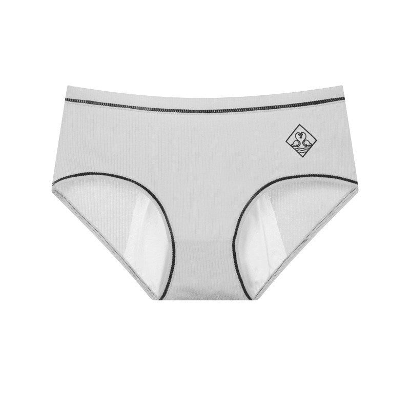 Threaded cotton sanitary panties