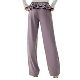 Loose Sports Pants Casual Women's Flounced Design Ballet Style Fashionable Side Stripes