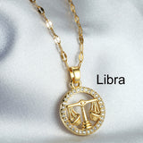 Golden Twelve Constellation Pendant Necklace INS Style