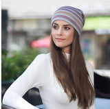 Women's New Striped Woolen Hat Knitted Hat