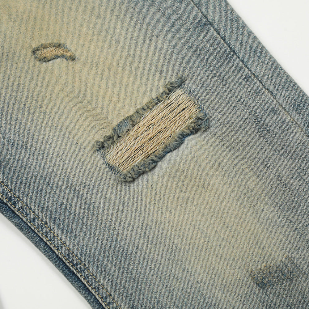 Fashion Holes Knee Denim Trousers Men
