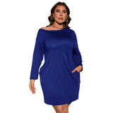 Women's Solid Color Loose Long Sleeves Dress