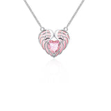 Angel Wings Heart-shaped Collarbone Necklace Angel Wings Oil Dripping Lady