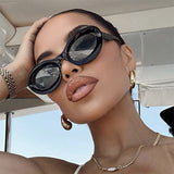 European And American Retro Oval Small Frame Sun Glasses